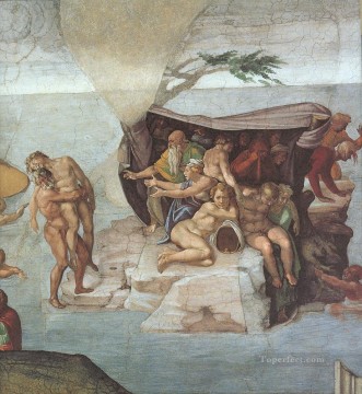 システィーナ礼拝堂の天井 創世記 ノア 79 洪水 右図 盛期ルネサンス ミケランジェロ Oil Paintings